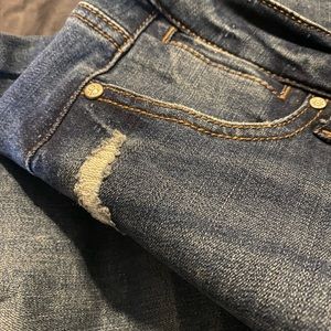 Celebrity pink blue denim jeans